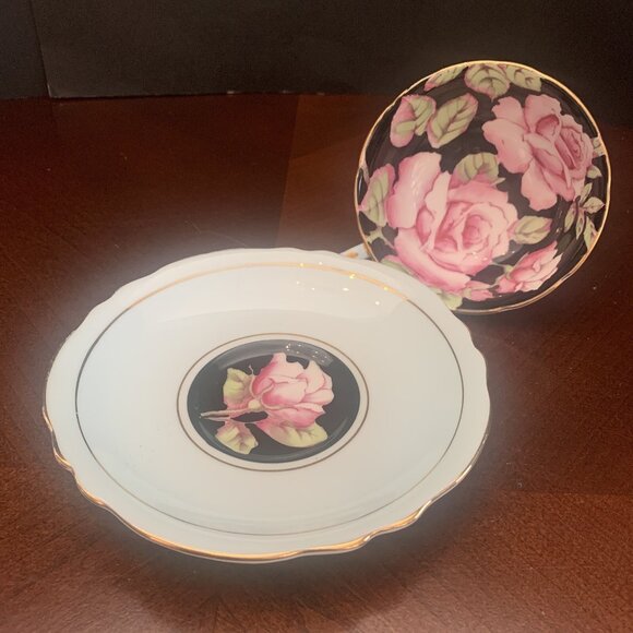 Paragon Double Warrant Cabbage Rose Pale Blue Teacup and Saucer 1940s Vintage - Picture 2 of 16